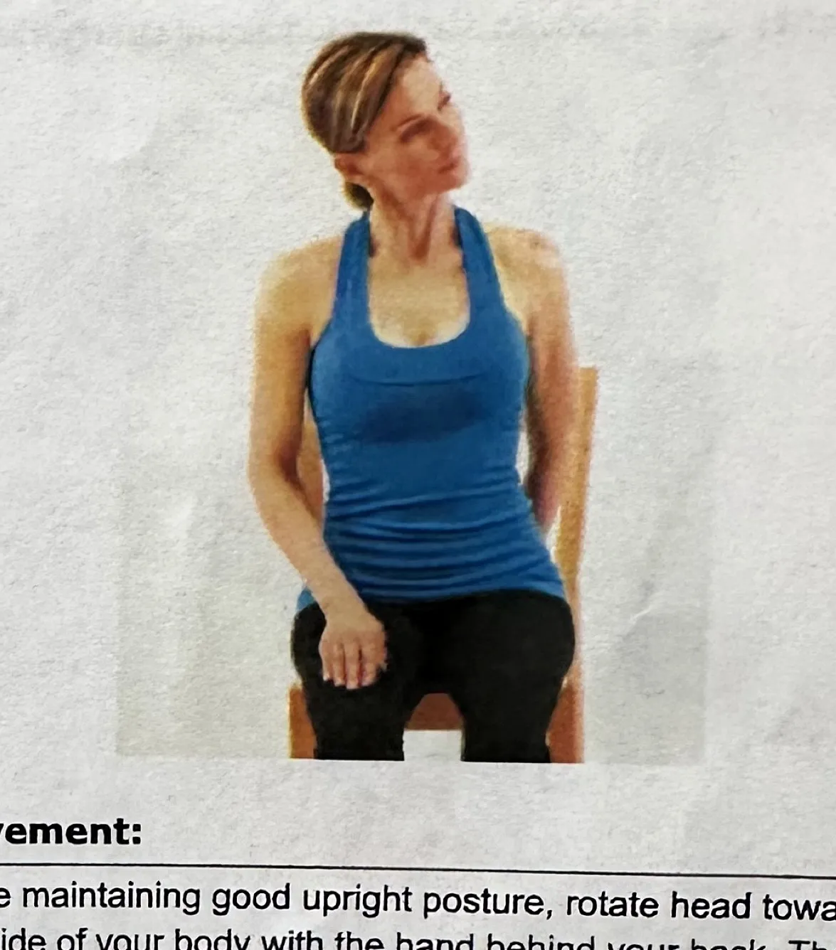 Levator Scapula Stretch movement or finishing position
