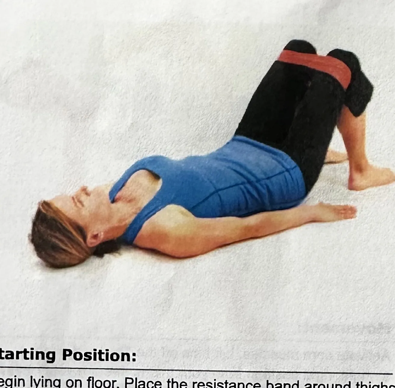 Hip Bridge with Theraband starting position