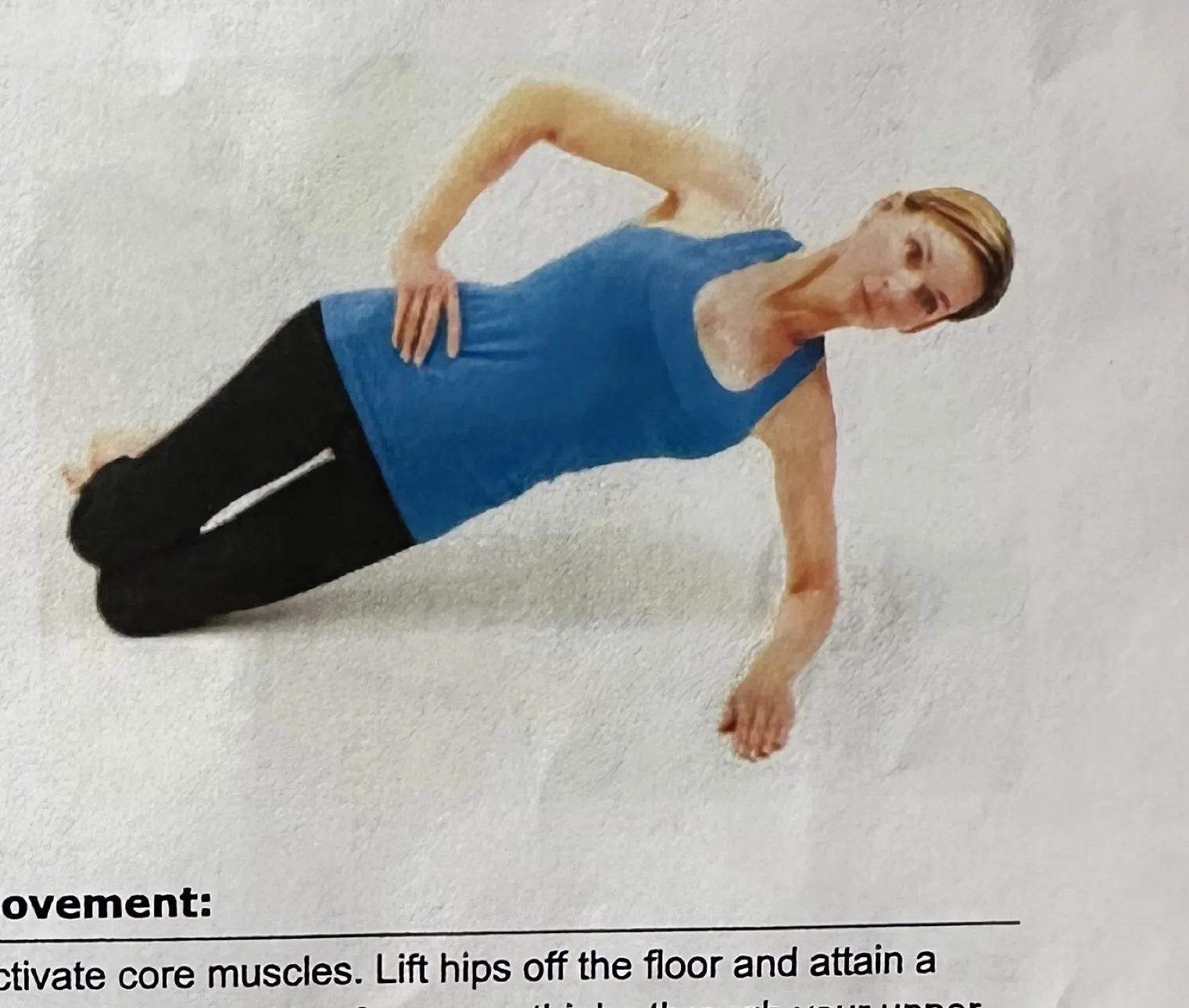 Modified Side Plank movement or finishing position