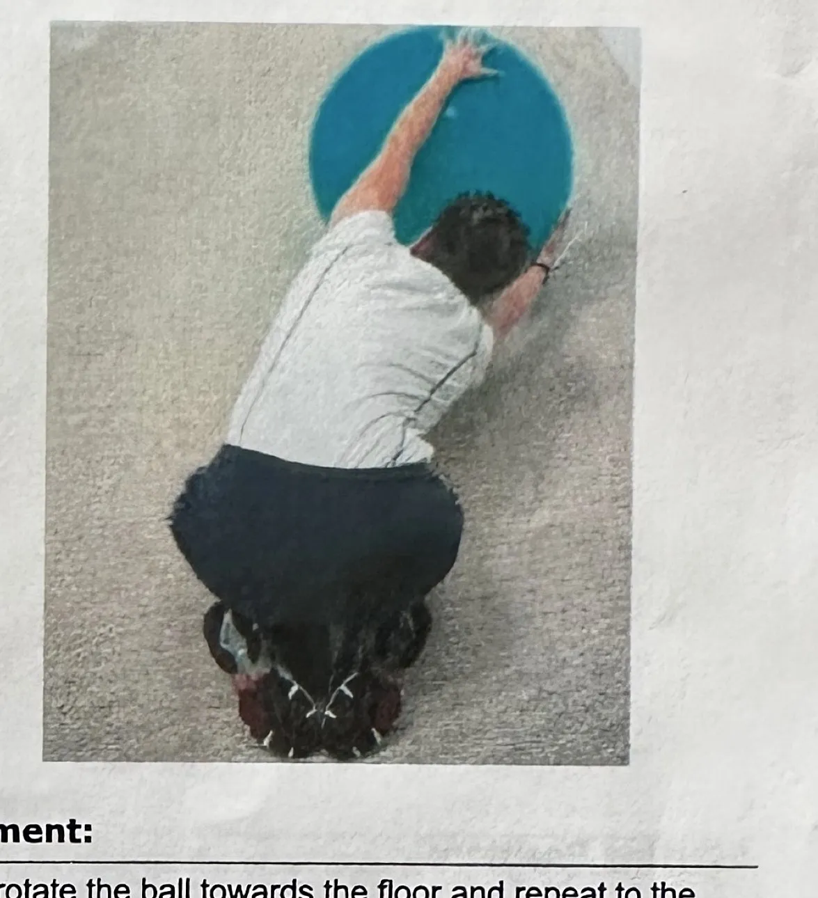 Stability Ball Kneeling Side Stretches with Twist movement or finishing position