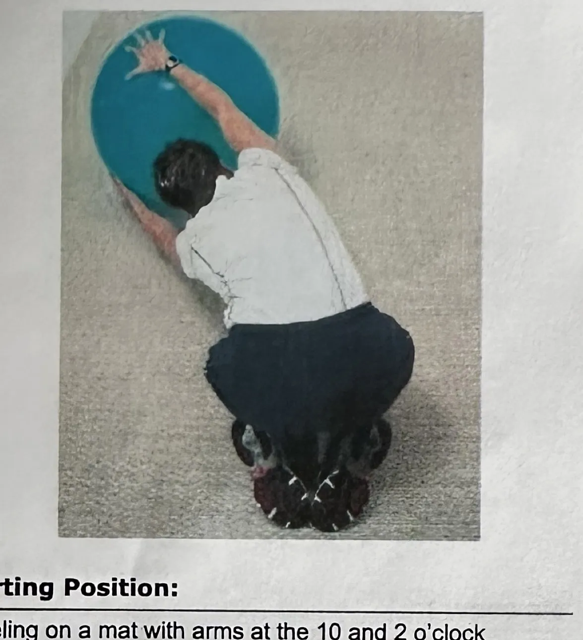Stability Ball Kneeling Side Stretches with Twist starting position